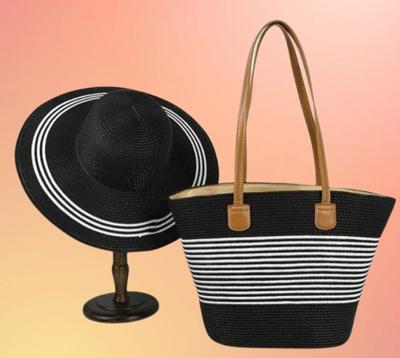 Summer straw bag with hat