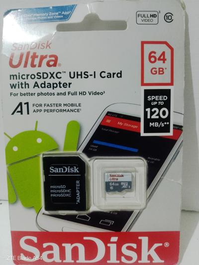 SanDisk Ultra 64GB microSDXC Card (120MB/s) - Comes with FREE Adapter! Don't Settle for Slower Speeds or Missing Adapters!