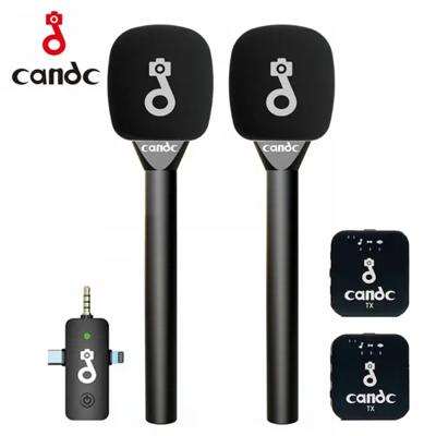 Candc Dual MIC Wireless Interview Microphone 2 Transmitters + 1 Receiver
