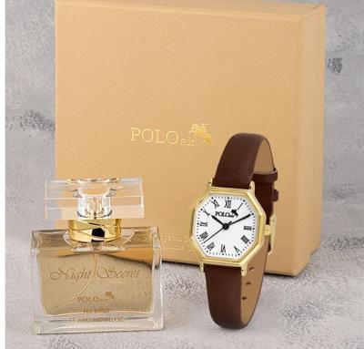 Women's Wristwatch and 55 Ml Perfume Set Gift Box Combination.